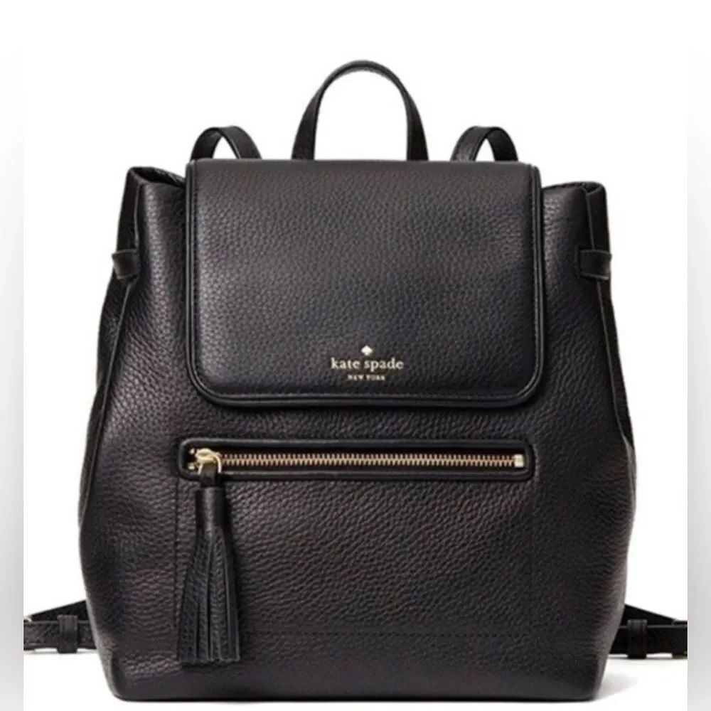 Almost New Kate Spade New York Chester St Kacy backpack black pebbled leather